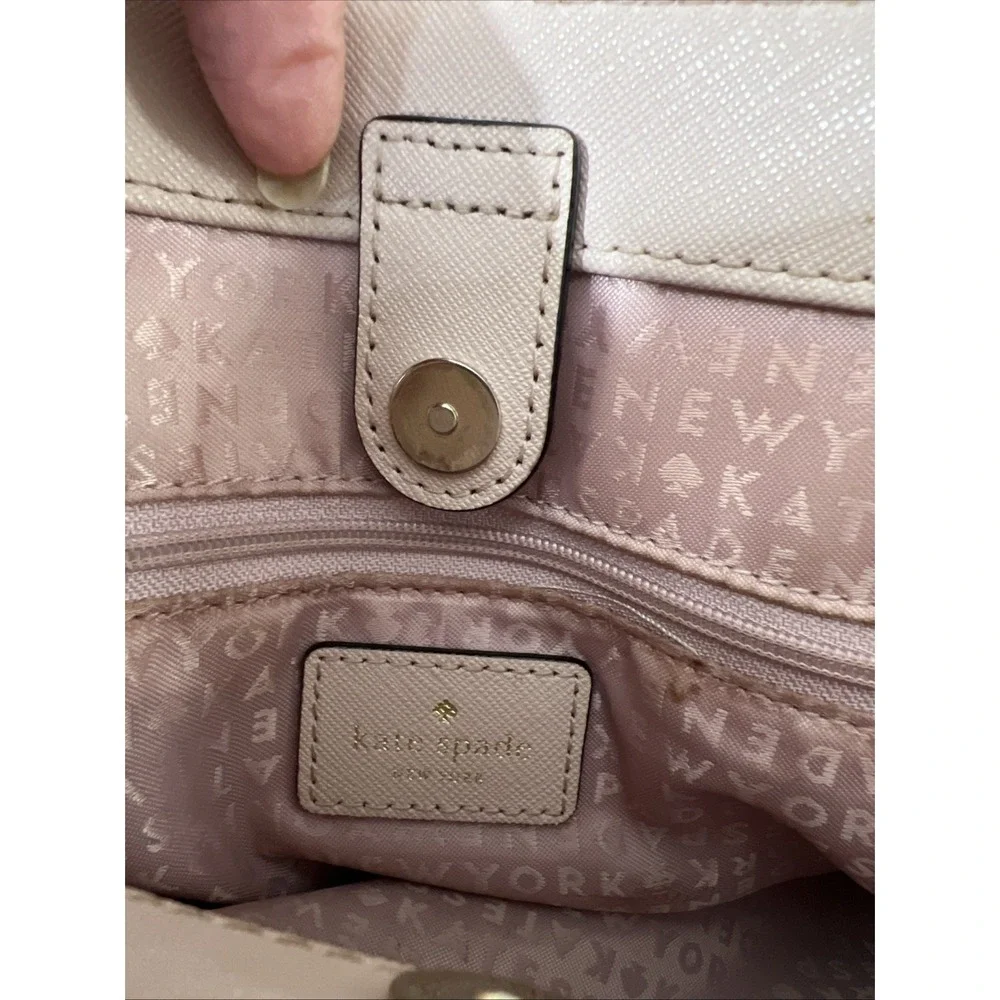 Kate Spade Laurel Way Leighann Pale Pink‎ Saffiano Leather Satchel